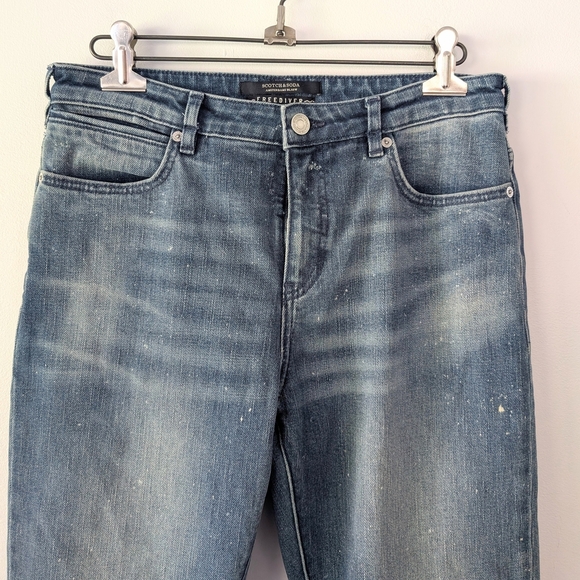 Scotch & Soda Women's Blue Ankle Jeans With White Speckles ~ Size 27 - Picture 2 of 12